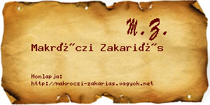Makróczi Zakariás névjegykártya